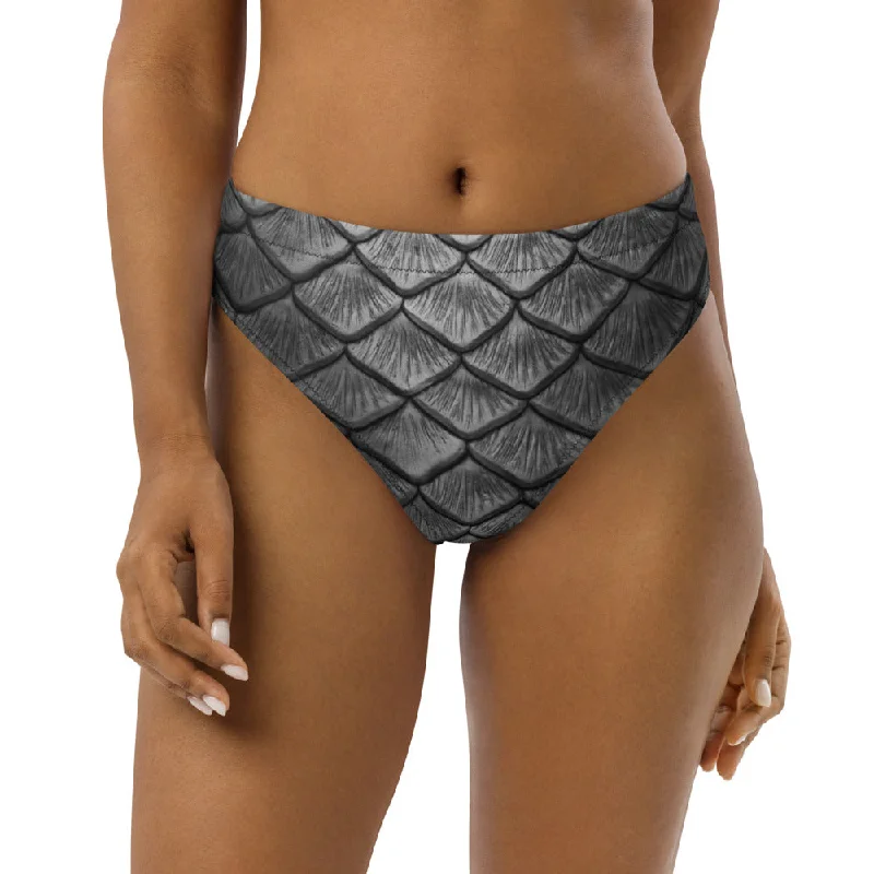 Starcrossed Silver Recycled High-Waisted Bikini Bottom