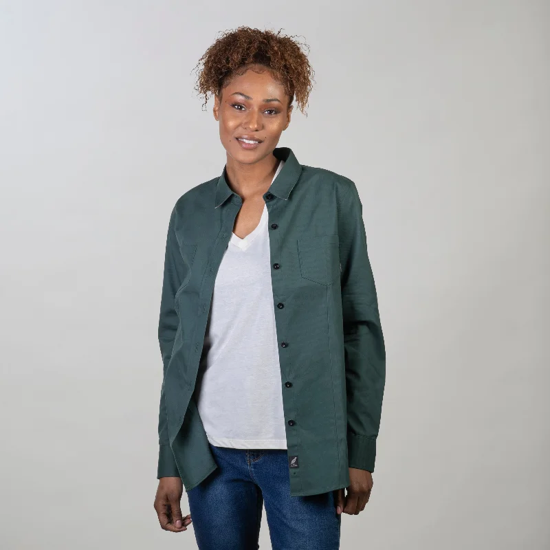 Women's Leon Workhorse Shirt- Fir Green Pincord