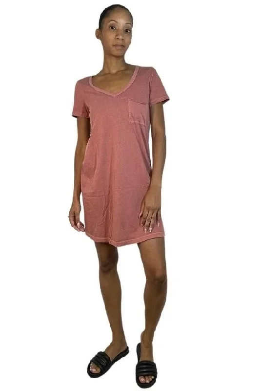 TLA Petite V-Neck Pocket Tee Shirt Dress