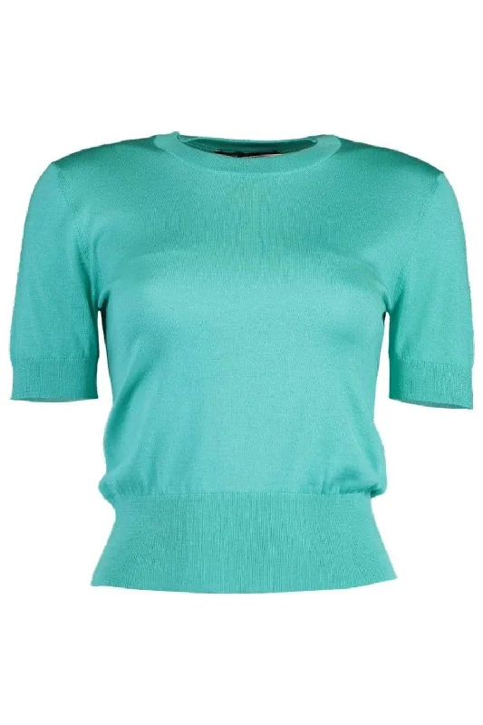 Short Sleeve Crewneck Knit Top