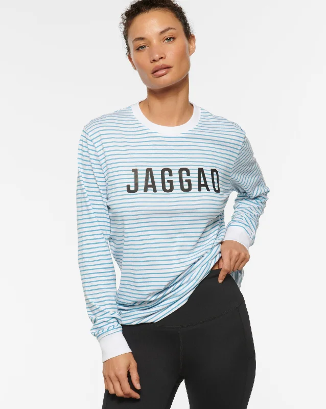 CLASSIC LONG SLEEVE STRIPE TEE SKY BLUE