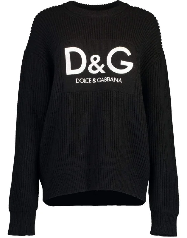 Ribbed D&G Embroidered Pullover