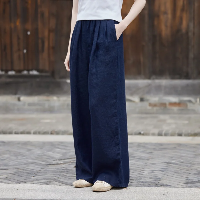 Cotton & Linen Traditional Chinese Style Women's Loose Pants