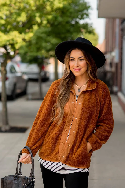 Thick and Fuzzy Button Up Jacket