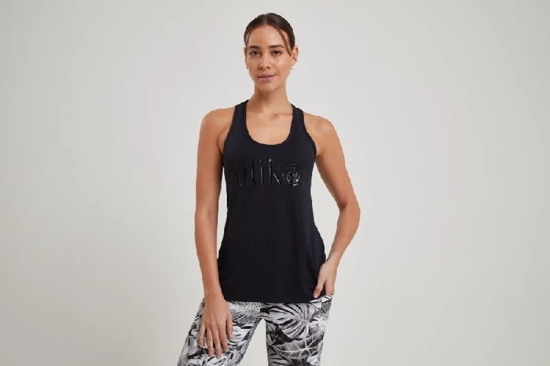 Women's Dri-Fit Tank Top LILIKOI Logo - BLACK