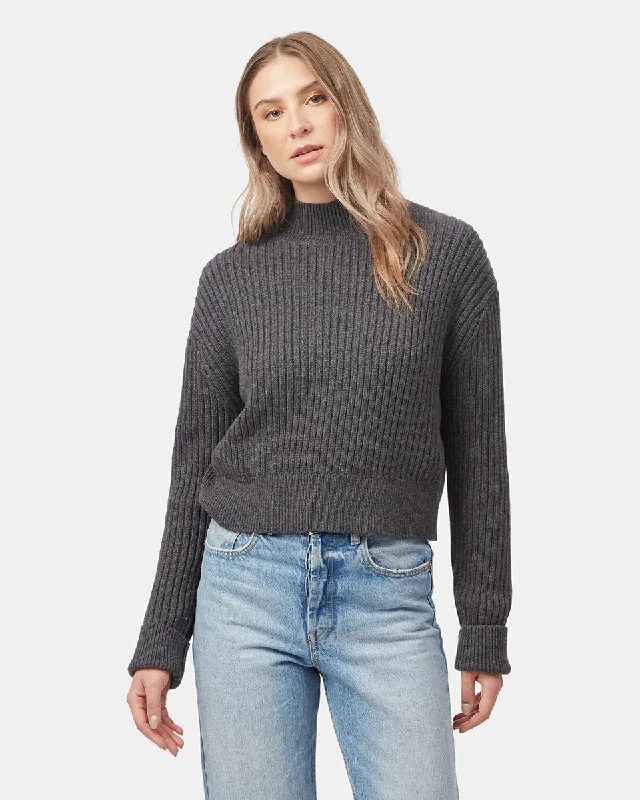 Highline Rib Cropped Mock Neck