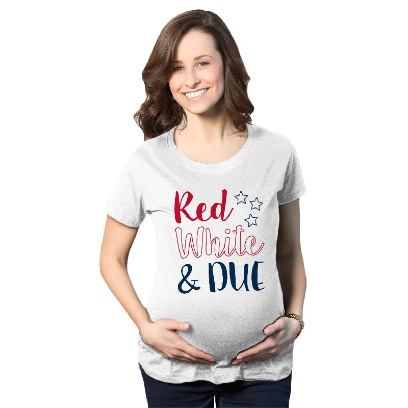 Red White And Due Maternity T Shirt