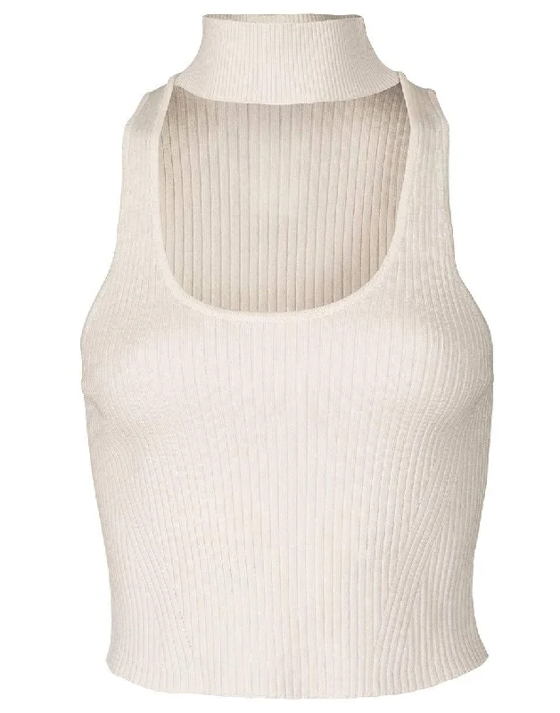 White Margo Turtleneck Tank