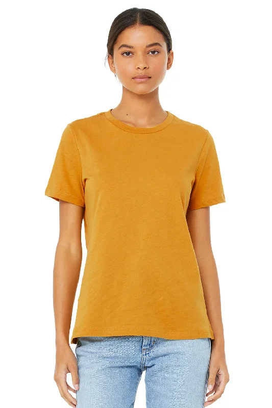 Bella + Canvas Womens CVC Short Sleeve Crewneck T-Shirt - Heather Mustard Yellow