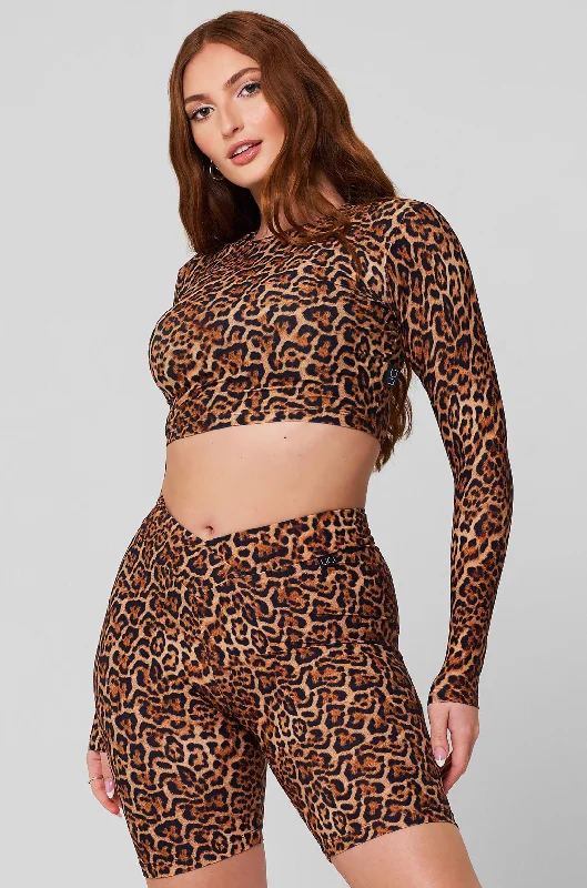 Cheetah Long Sleeve Crop Top