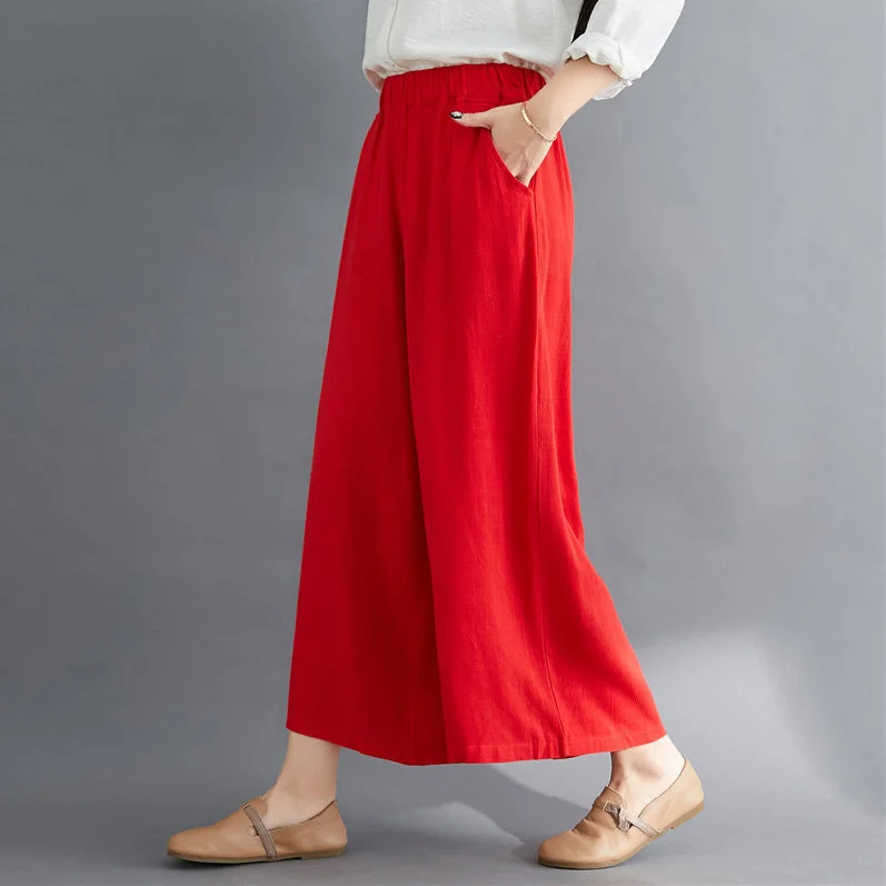 Ramie Traditional Chinese Style Women's Loose Pants