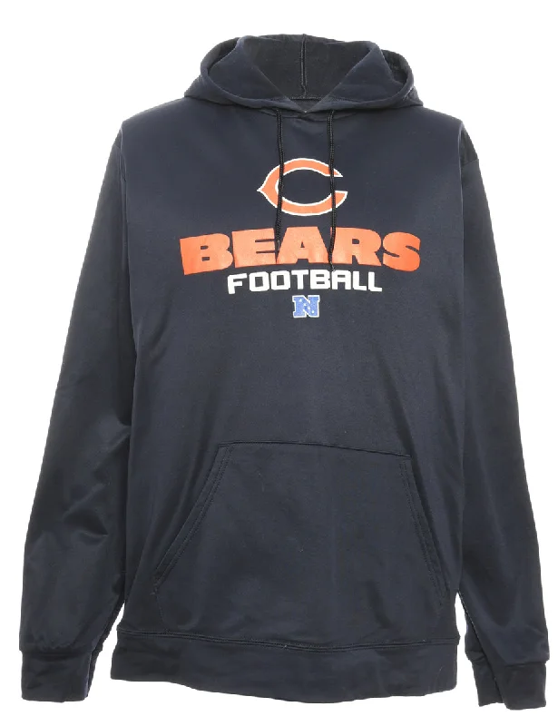 Blue Football Hooded Sports Sweatshirt - L