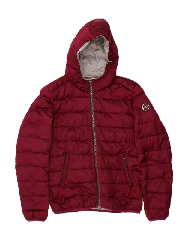 COLMAR Womens Hooded Padded Jacket IT 46 Large Burgundy