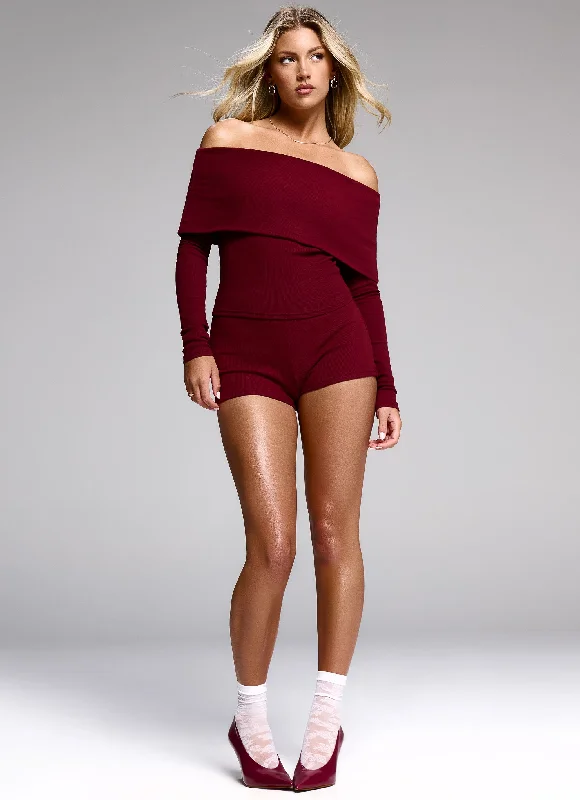 Spectate Mini Shorts - Maroon