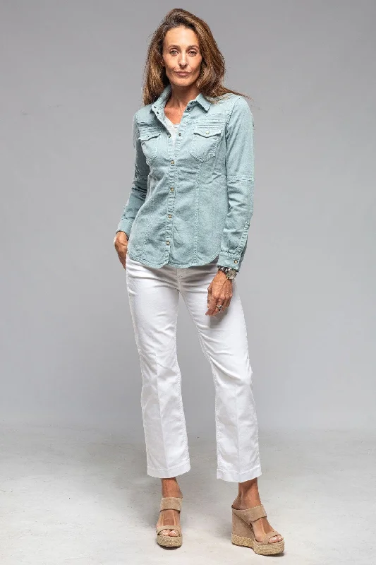 Yarmony Linen Cotton Denim Shirt In Ardesia