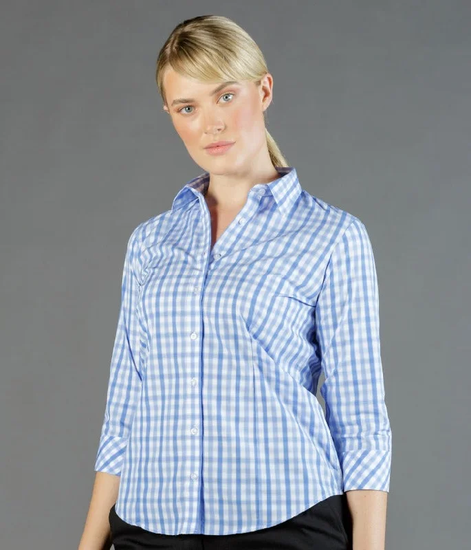 Foxton Tonal Check 3/4 Sleeve Womens Shirt