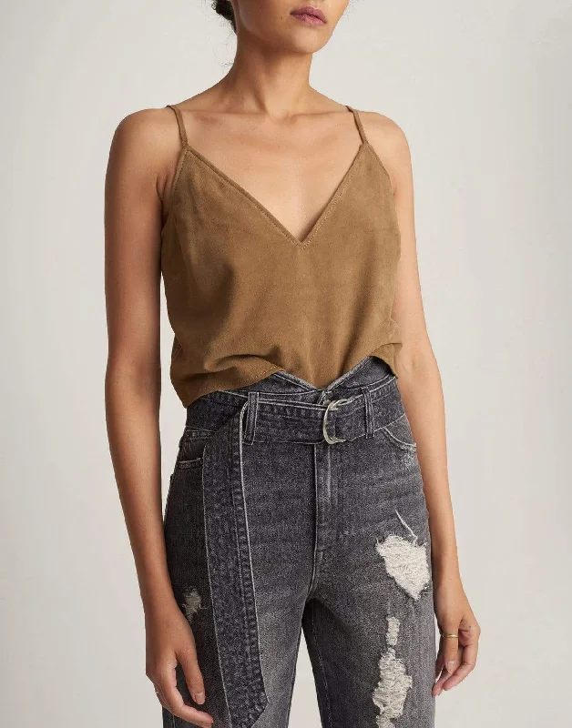 Kami Suede Top - Sandstone