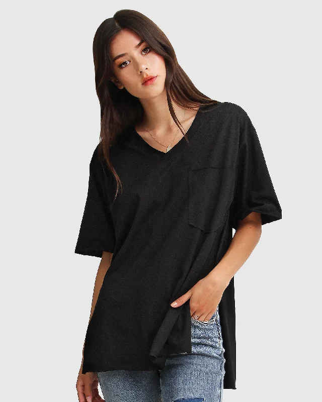 Brave Soul Oversized T-Shirt - Black