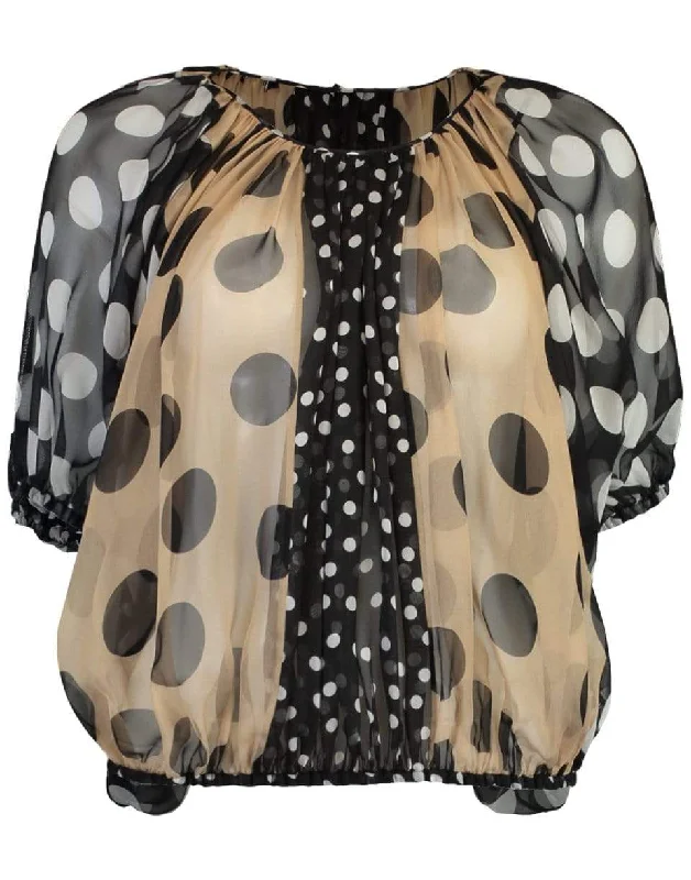 Polka Dot Chiffon Blouse