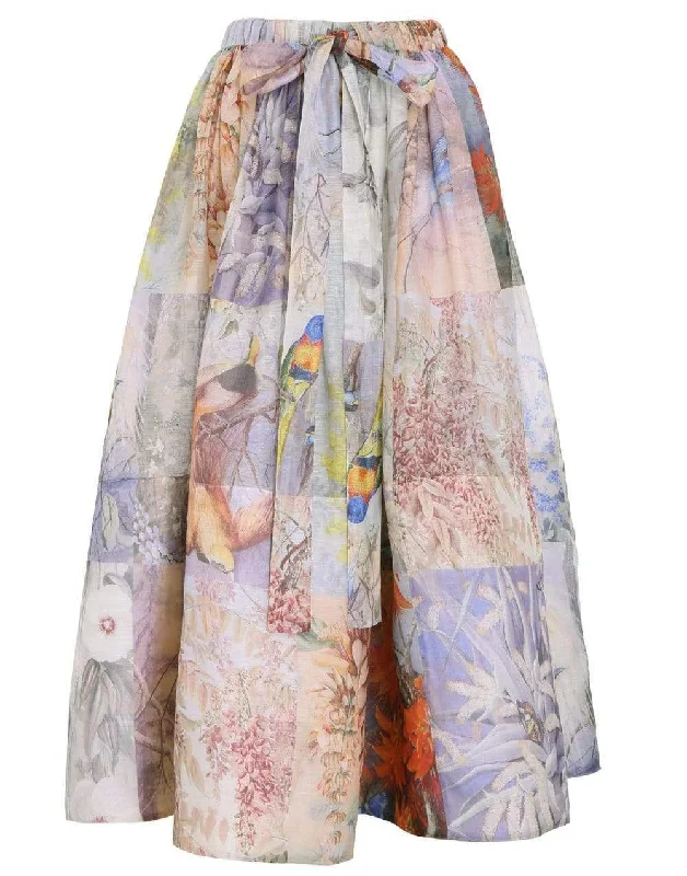 Book Print Botanica Midi Skirt