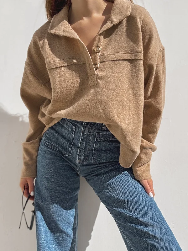 Loren Soft Knit Top in Mocha