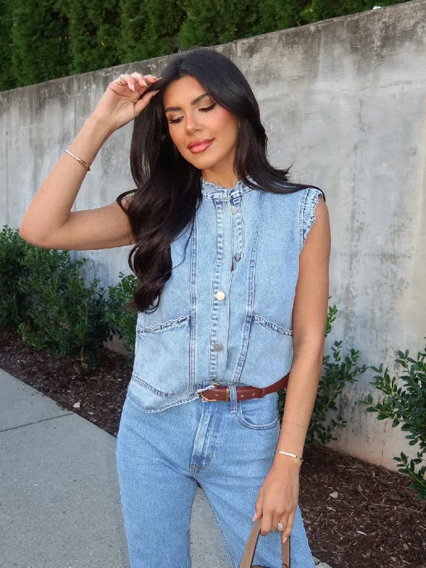 Tennessee Scalloped Denim Vest