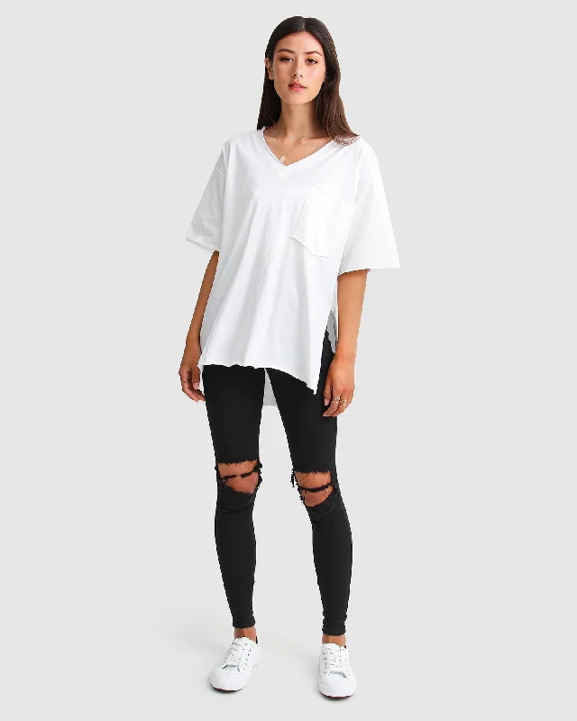 Brave Soul Oversized T-Shirt - White