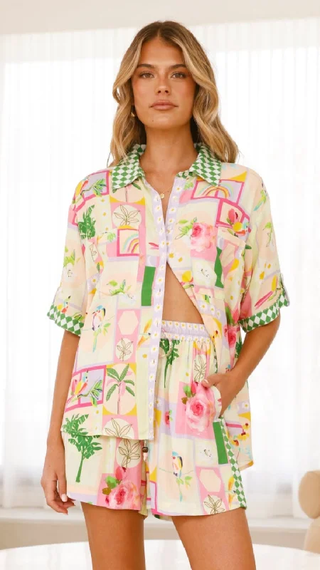 Nylah Shirt - Rose Print