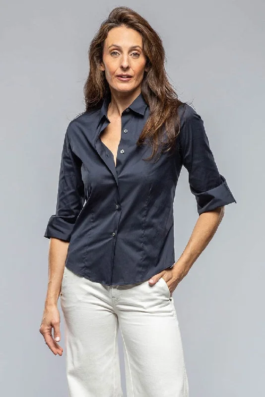 Giornata Cotton Stretch Shirt In Navy