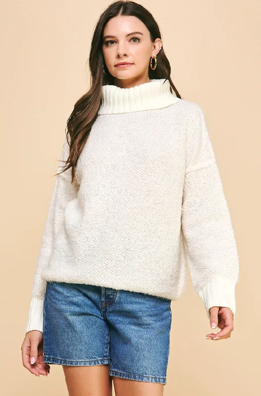 Wren Textured Knit Turtle Neck Sweater