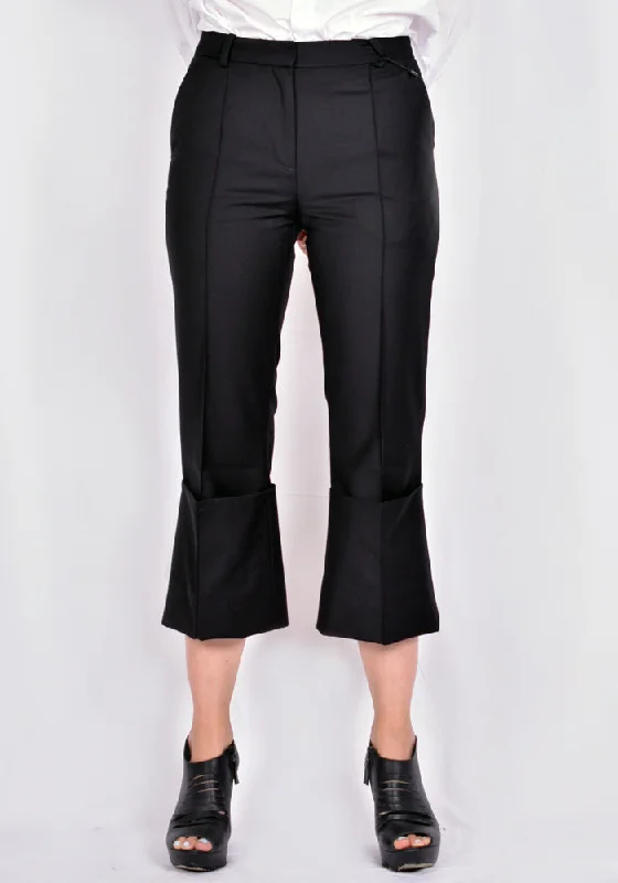 ROKH R1CA58 PM FOLD FRONT PANTS BLACK