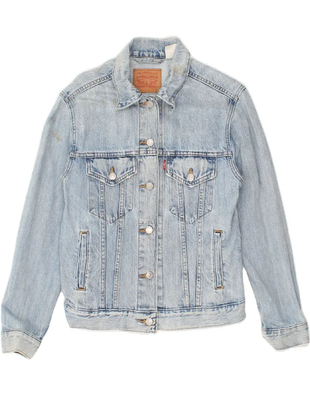 LEVI'S Womens Denim Jacket UK 10 Small Blue Cotton